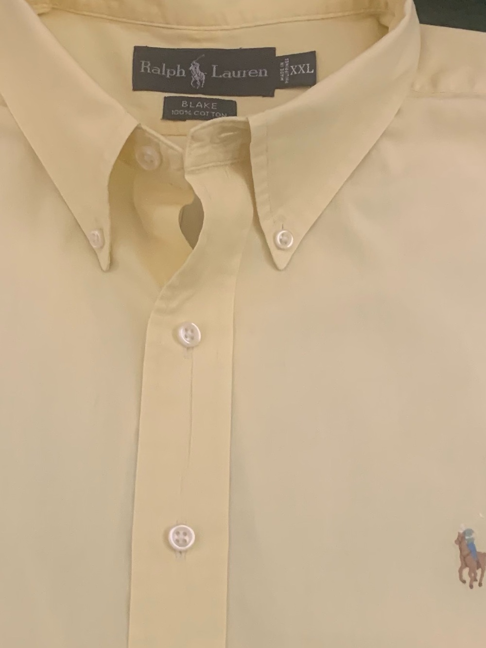 RALPH LAUREN SS BLAKE All Cotton Yellow Shirt - Picture 6 of 6